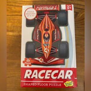 Red Racecar Shaped Floor Puzzle - by Peaceable Kingdom
